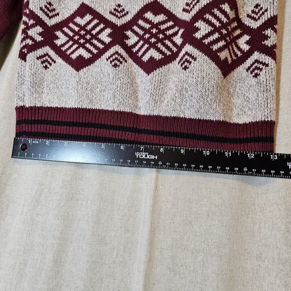 Tea Collection Full Zip High Collar Sweater Boy's Size 6/7 in Maroon and Gray - Picture 8 of 12